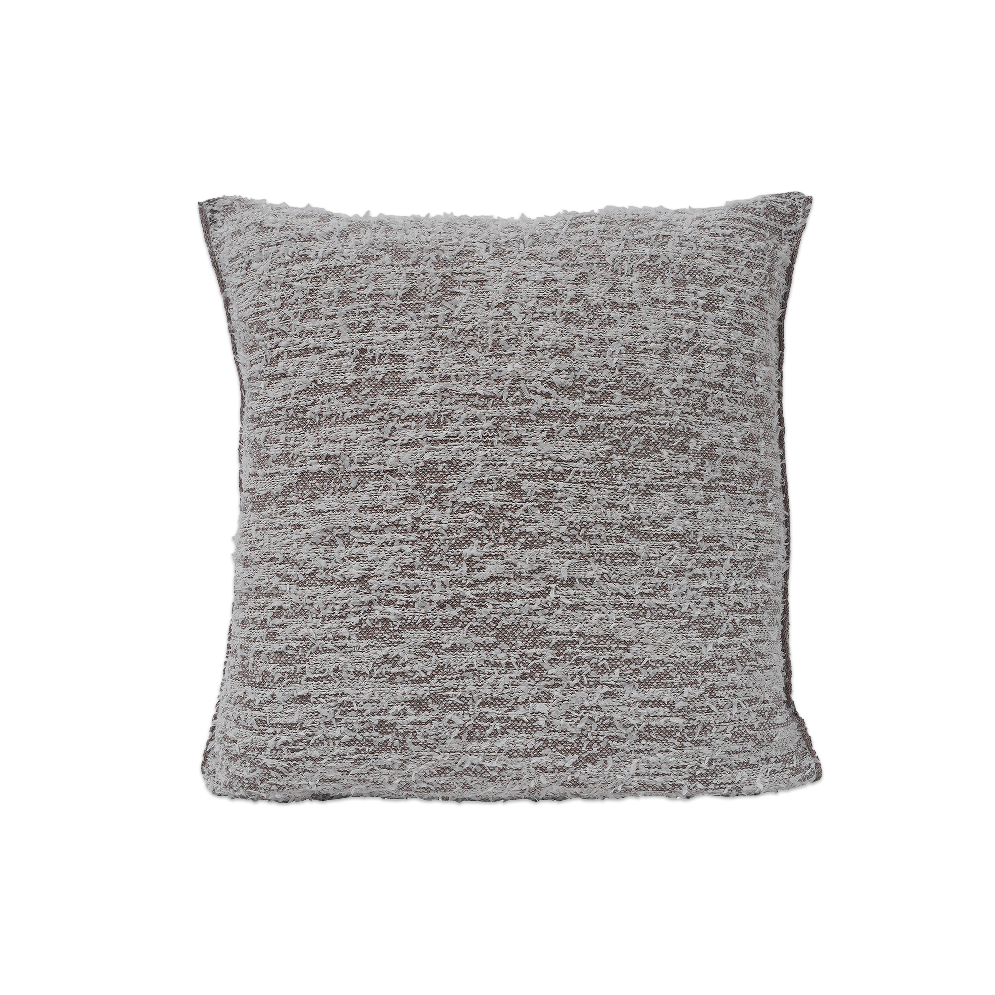 front side of beige fuzzy knit pillowcase in organic cotton and recycled polyamide