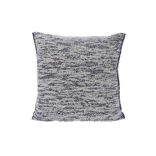 front side of navy fuzzy knit pillowcase in organic cotton and recycled polyamide