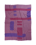 front side of pink geometric column knit blanket in merino wool and organic cotton