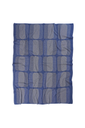 grey/blue geometric knit blanket in merino wool and organic cotton