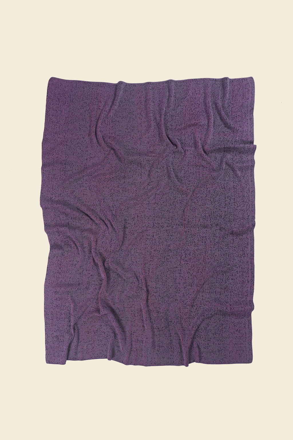 back side of red/purple knit blanket in merino wool and organic cotton